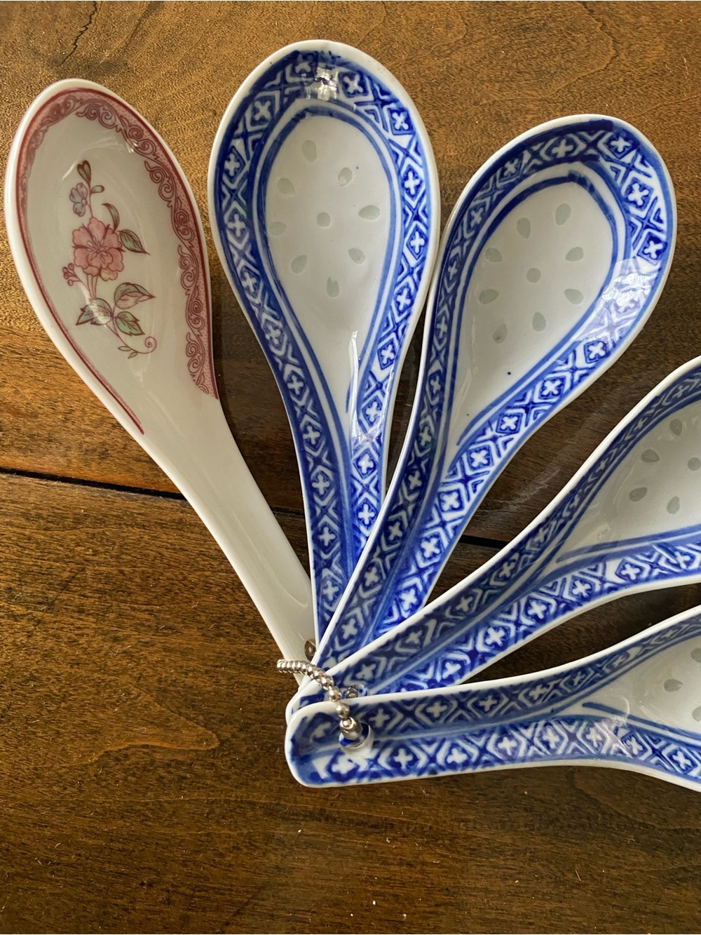 Porcelain Asian-Style Soup Spoons - Blue and White (Set)